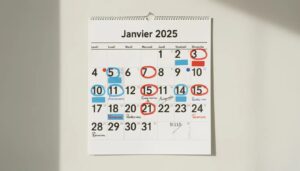 date prescription amende L'image présente un calendrier avec des dates importantes marquées, indiquant des événements liés aux infractions routières, comme les délais de prescription pour contester une amende ou recevoir un procès verbal. Les dates sont clairement visibles, facilitant la planification des actions à entreprendre en cas de contravention.