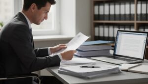 délai de prescription amende Une personne consulte des documents officiels, probablement liés à des contraventions, tels que des procès-verbaux ou des avis de contravention. Elle s'informe sur le délai de prescription d'une amende ou les conditions pour contester une infraction au code de la route.